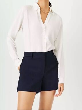 Ann Taylor Navy Tailored Bermuda Shorts